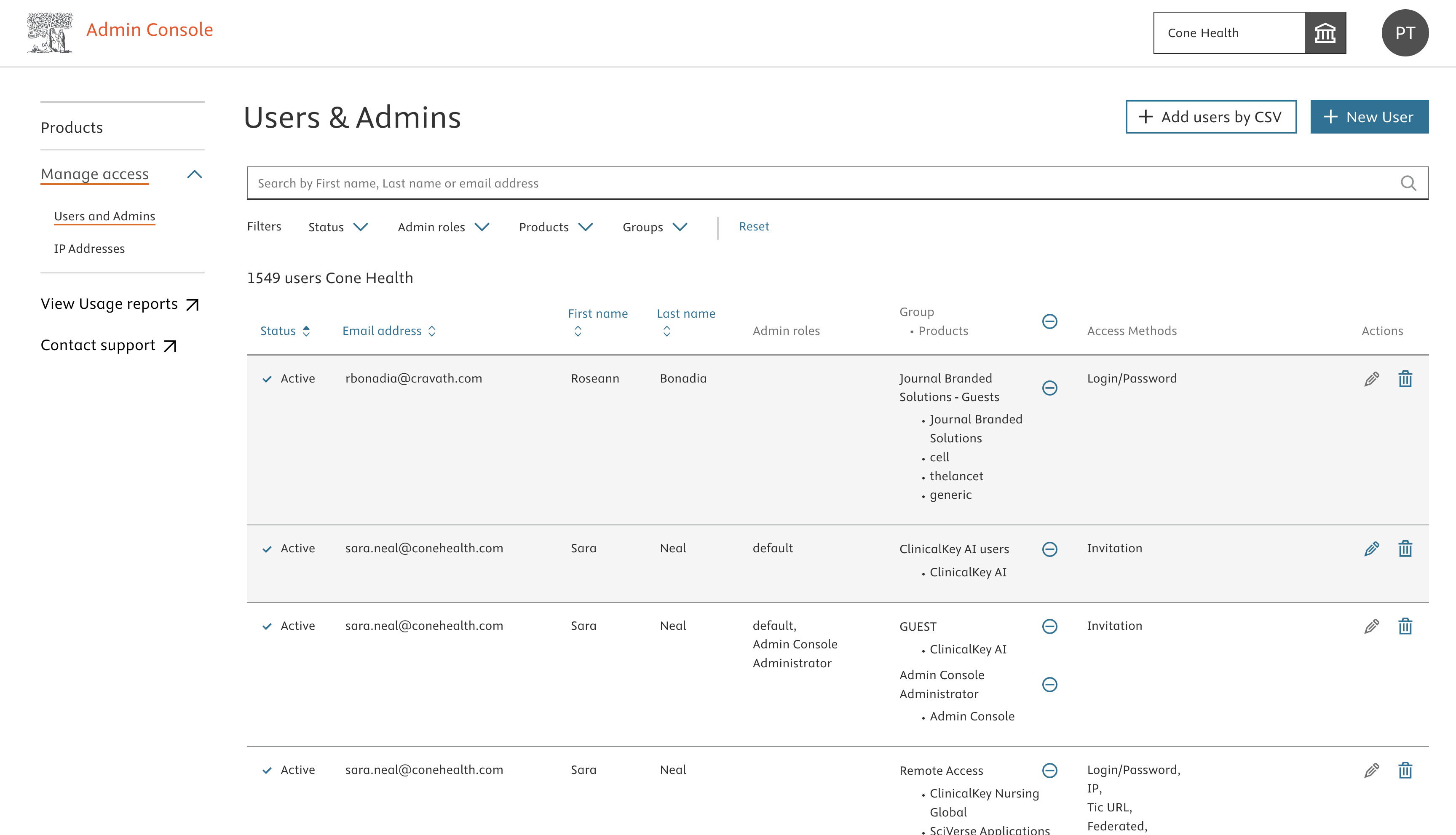 Finding existing administrators